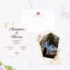 Invitatie cu poza Golden Flowers - imagine 2