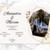 Invitatie cu poza golden flowers
